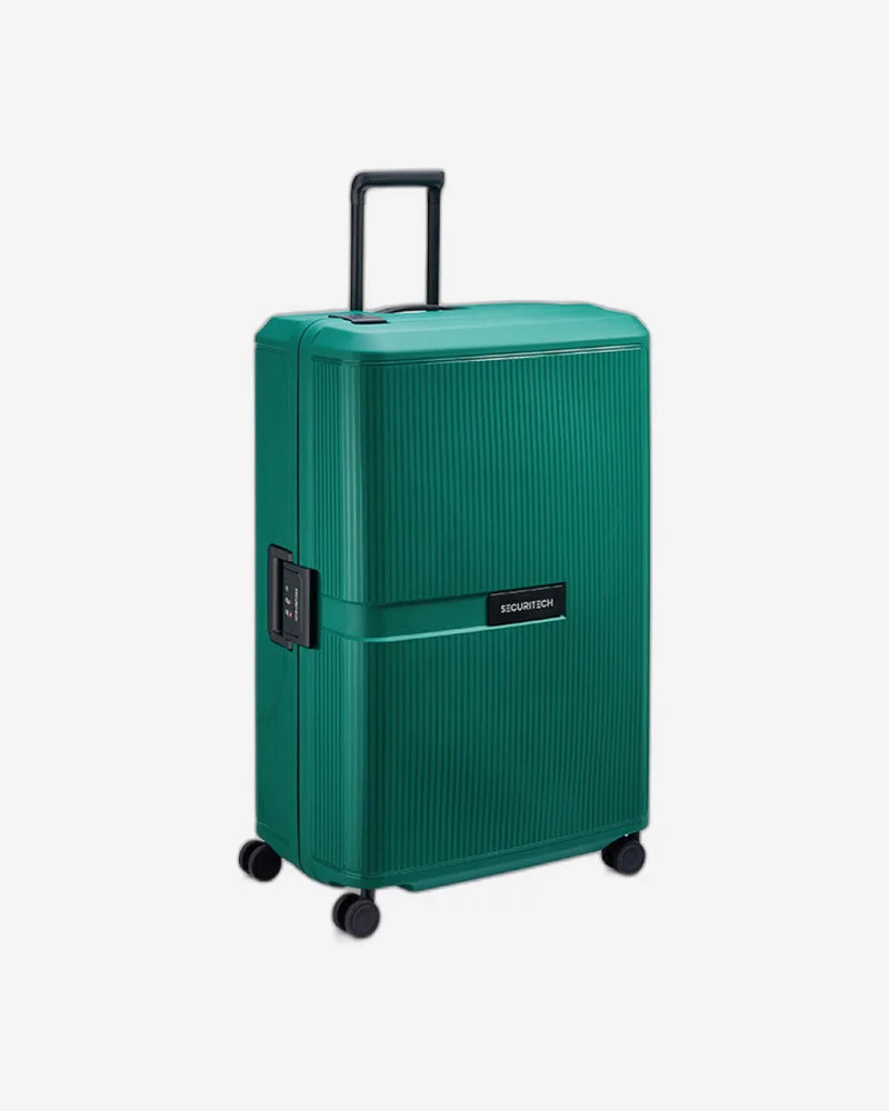 ديلسي _باريس securitech stone by delsey paris 82 cm 4 double spinner wheels hardside check-in luggage trolley case - green